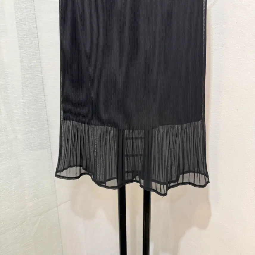 [BUNJANG] Ant Pleated Chiffon Midi Skirt - Black / ant 플리츠 쉬폰 미디스커트 미디치마 블랙치마 4597