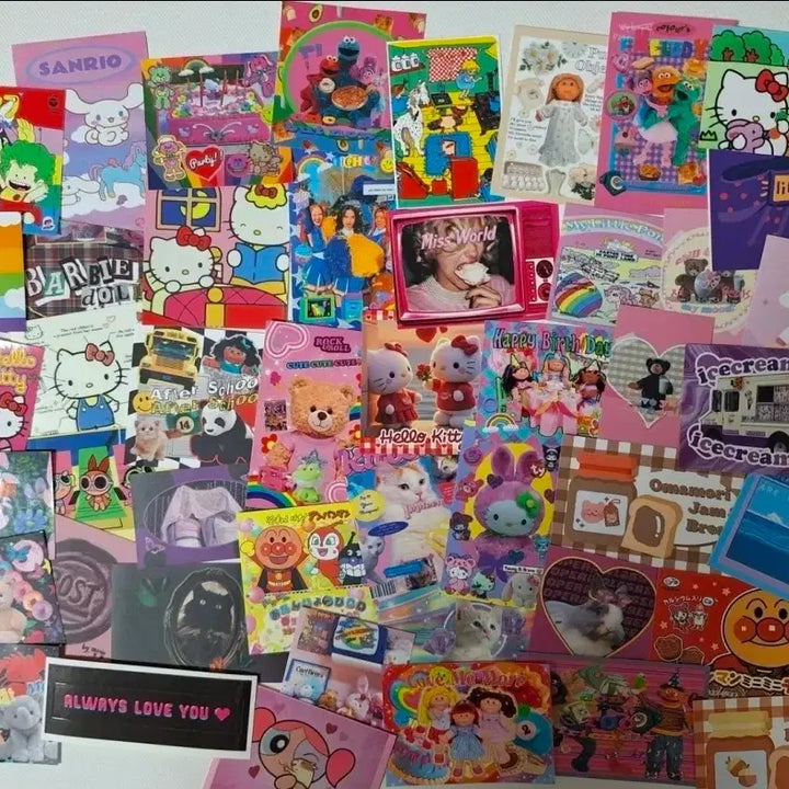 [BUNJANG] Kitsch Non-Duplicated Sticker Set for Diary Decorating / 다꾸 키치 무중복 세트