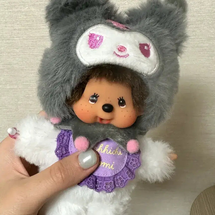 [BUNJANG] Monchhichi Kuromi Collaboration Doll Keychain / 몬치치 쿠로미 콜라보 인형 키링