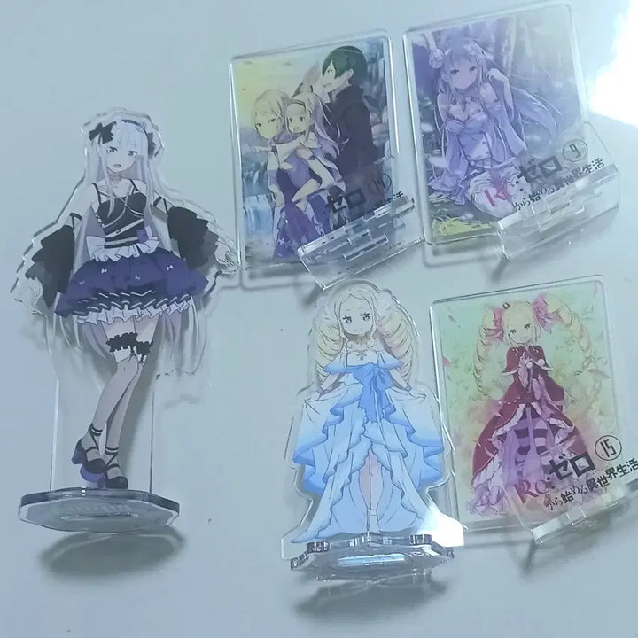 [BUNJANG] Re:Zero Emilia Beatrice Freestellah Acrylic Stand 5 Types Bundle Set / 리제로 에밀리아 베아트리스 표지 프리스텔라 아크릴 스탠드 5종 일괄