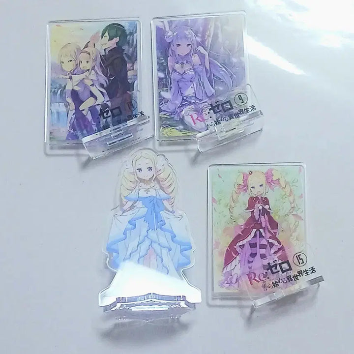 [BUNJANG] Re:Zero Emilia Beatrice Freestellah Acrylic Stand 5 Types Bundle Set / 리제로 에밀리아 베아트리스 표지 프리스텔라 아크릴 스탠드 5종 일괄