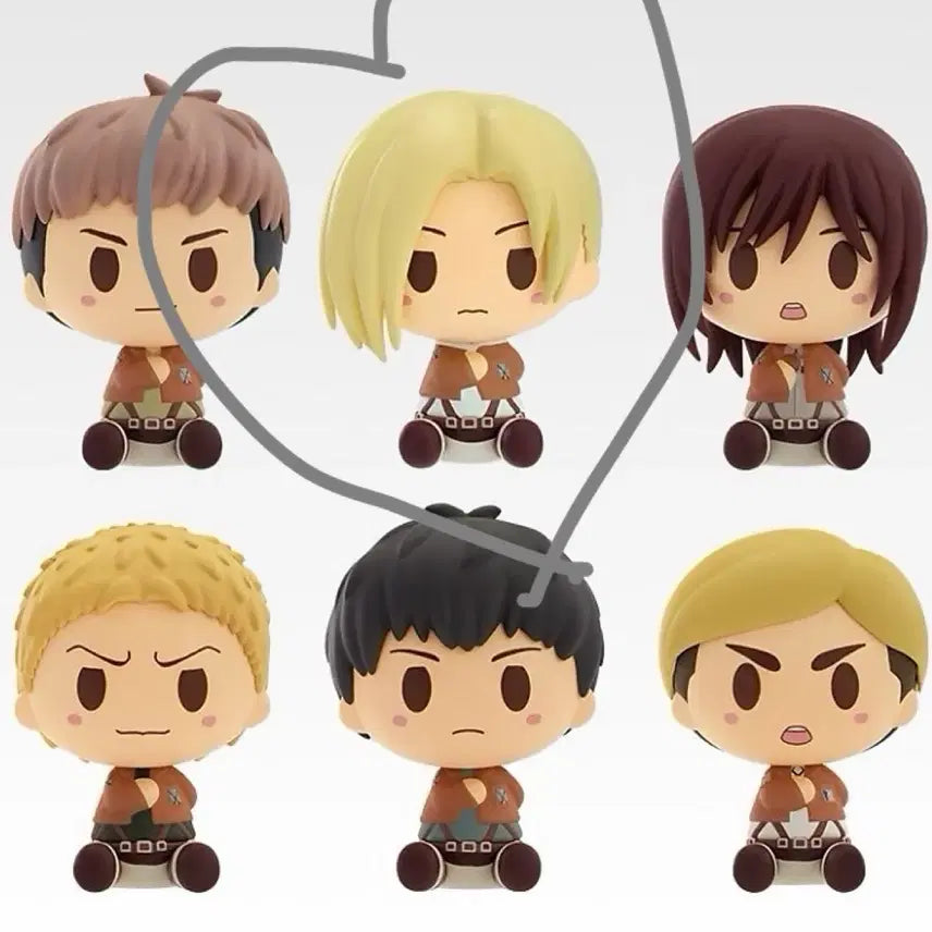 [BUNJANG] Attack on Titan Female Titan Chocotto Set / [진격거] 애니레온하트 여성형거인 초코놋코 일괄