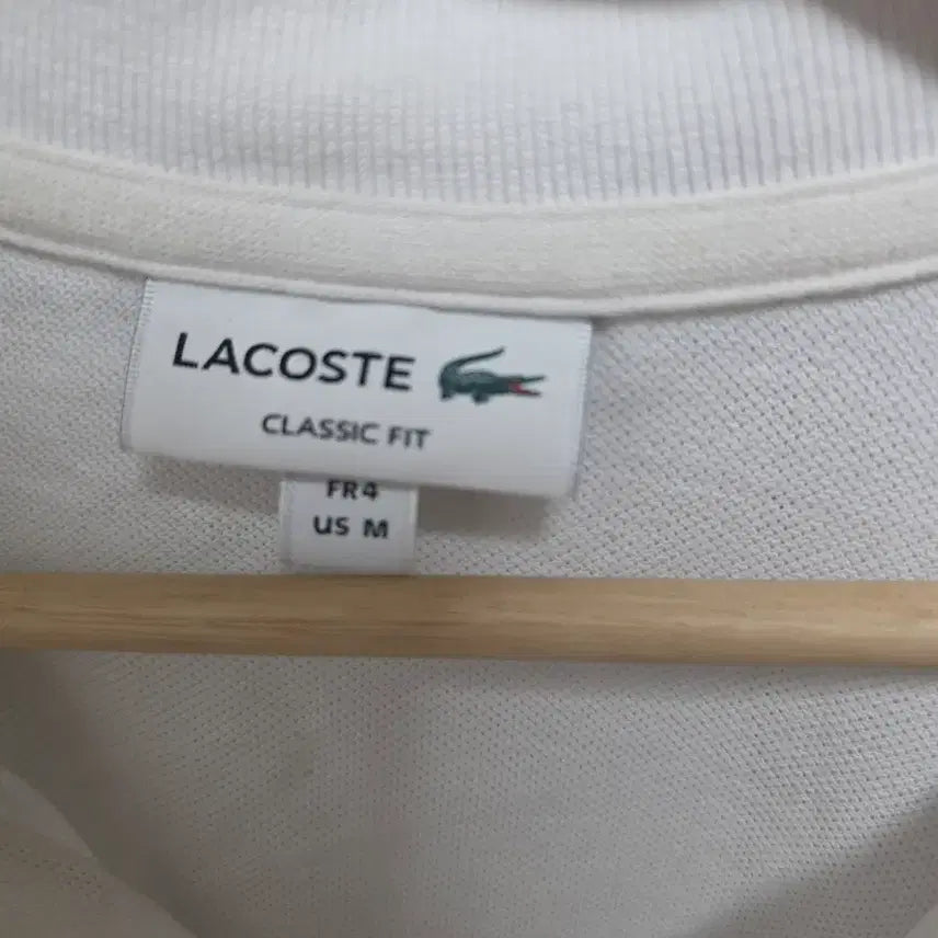 [BUNJANG] Lacoste Classic Fit PK White Short Sleeve Polo Shirt / [M] 라코스테 클래식핏 PK 화이트 반팔 카라티