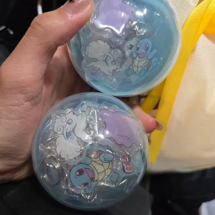 [BUNJANG] Pokemon Acrylic Keychain Carabiner Keychain (Squirtle, Ninetales, Ditto) / 포켓몬 아크릴 키링 카라비너 키링(꼬부기,식스테일,메타몽)