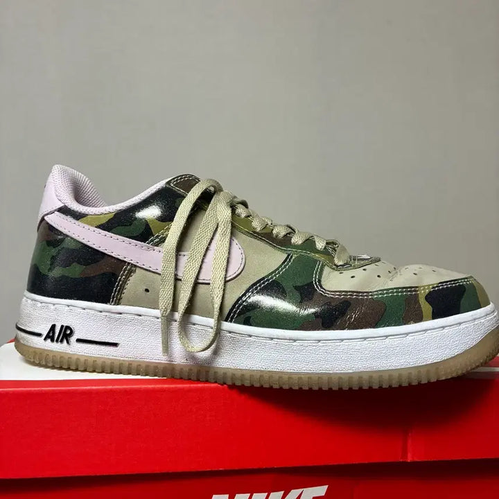 [BUNJANG] Nike Air Force 1 Military Camo Pink Swoosh / [260]나이키 에어포스1 밀리터리 카모/핑크 스우시