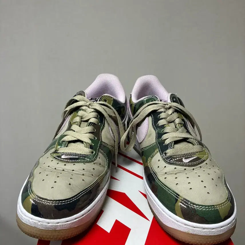 [BUNJANG] Nike Air Force 1 Military Camo Pink Swoosh / [260]나이키 에어포스1 밀리터리 카모/핑크 스우시