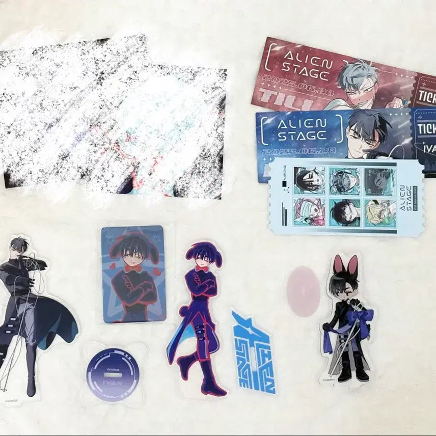 [BUNJANG] Ateez Ivan Grate / Malee Rabbit / Bi-Gong Rabbit Acrylic Stands &amp; Photocard Set / 에이스테 이반