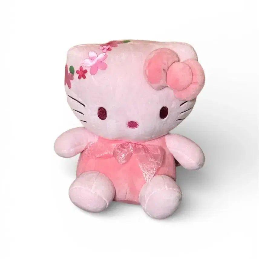 [BUNJANG] Hello Kitty Cherry Blossom Ribbon Plush Doll Pink / 급처) 헬로키티 벚꽃 리본 핑크 봉제 인형