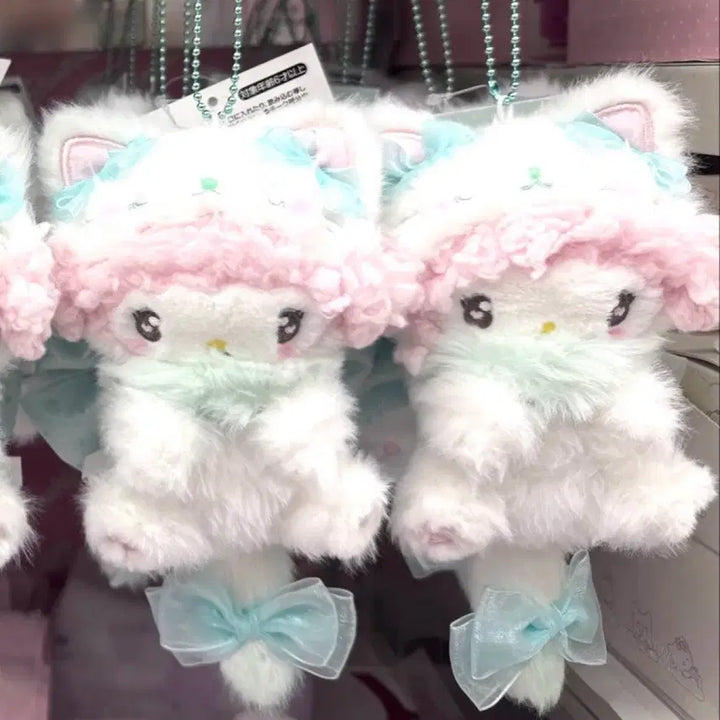 [BUNJANG] Sanrio Milkyconeco Ribbon Cat Plush Keychain / 일본 산리오 밀키코네코 리본 고양이 인형 키링
