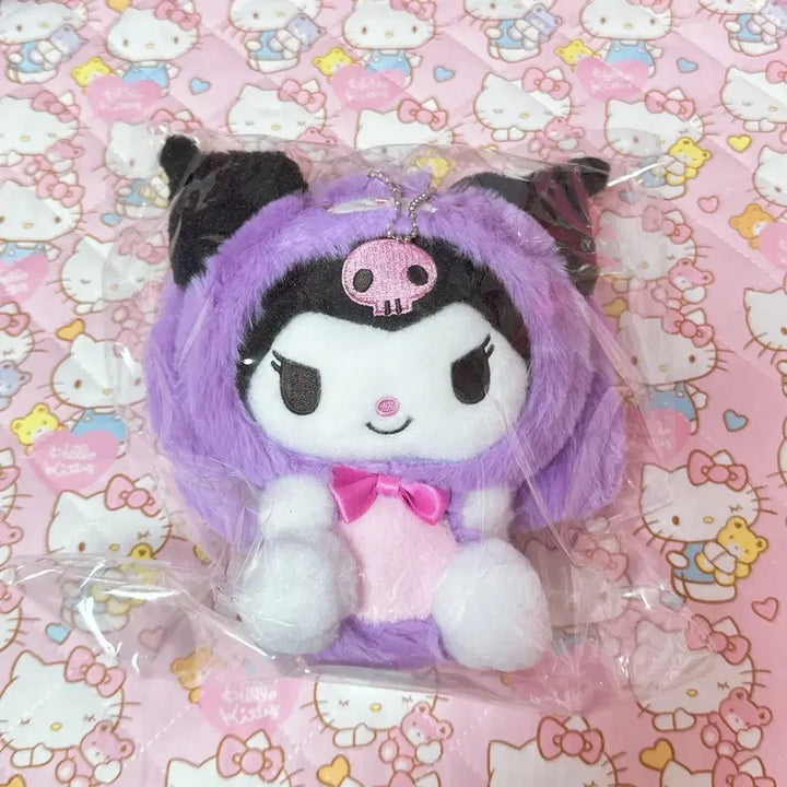 [BUNJANG] Sanrio Kuromi Moving Ear Rabbit Costume Plush Keychain / 산리오 움직이는귀토끼 코스튬 인형 키링 쿠로미 (새제품)