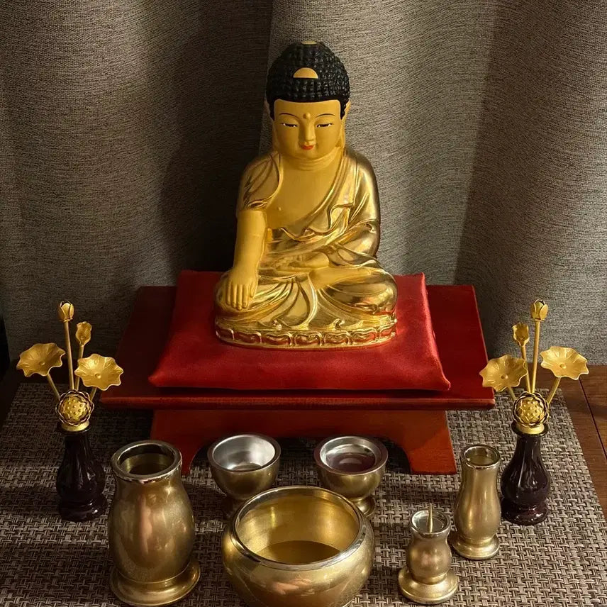 [BUNJANG] Buddhist Altar Set with Gold-Plated Buddha Statue / 불상 불단세트
