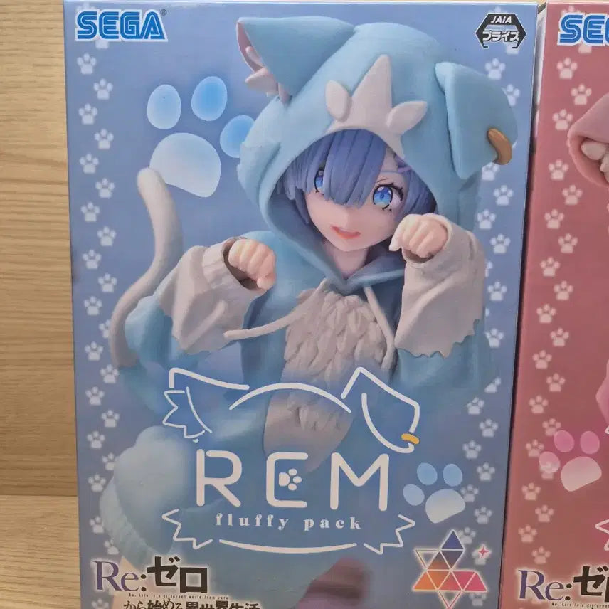 [BUNJANG] SEGA Re:Zero Rem Ram LuminaStar Fluffy Hoodie Figure / 세가 리제로 렘 람 루미나스타 모후모후 피규어
