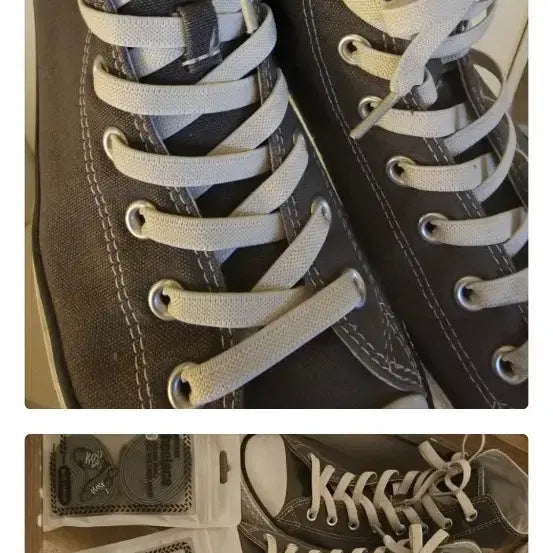 [BUNJANG] Ivory Elastic Shoelaces 120cm (8 Pairs) / 고무끈 아이보리 신발끈 120cm 8세트