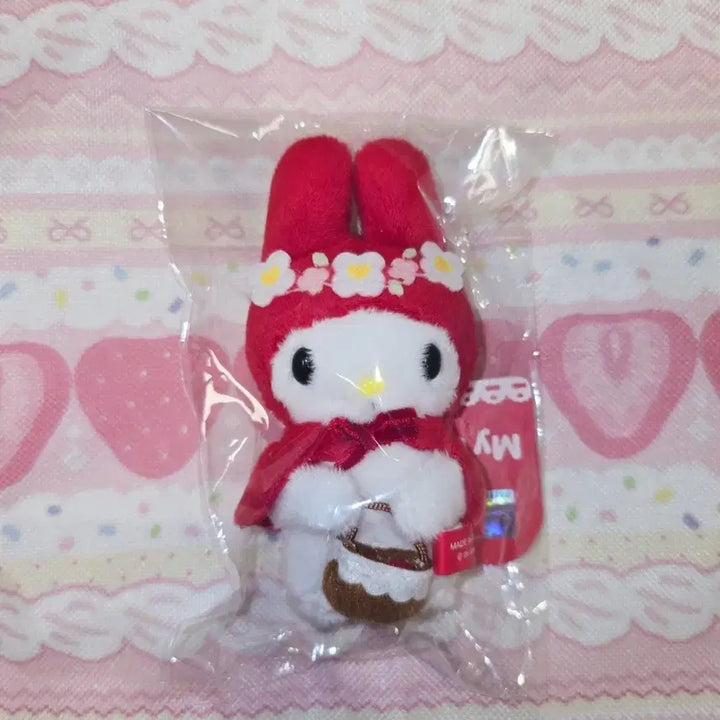 [BUNJANG] My Melody Harmony Cafe Exclusive "Red Palm" Mascot Doll Keychain / 마이멜로디 하모니카페 한정 빨마 마스코트 인형 키링