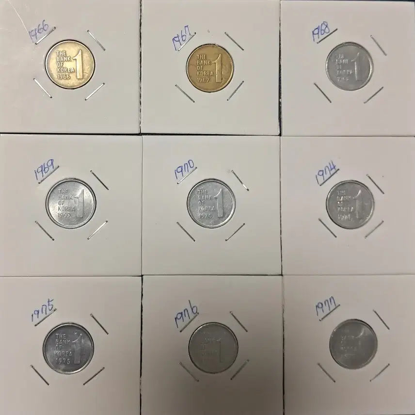 [SOLD OUT] 1원 1966년 부터 1977년 사용제 줄세우기