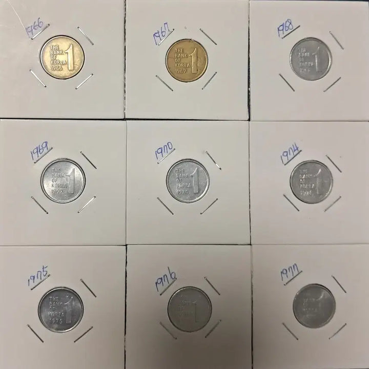 [SOLD OUT] 1원 1966년 부터 1977년 사용제 줄세우기