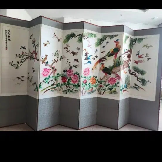 [BUNJANG] 8-Panel Embroidered Folding Screen / 손자수 병풍  8폭
