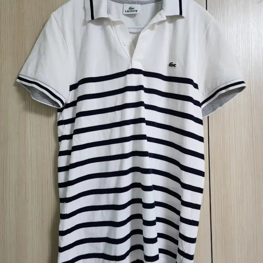 [BUNJANG] Lacoste Striped Short Sleeve Polo T-Shirt / 라코스테 스트라이프 반팔 카라티