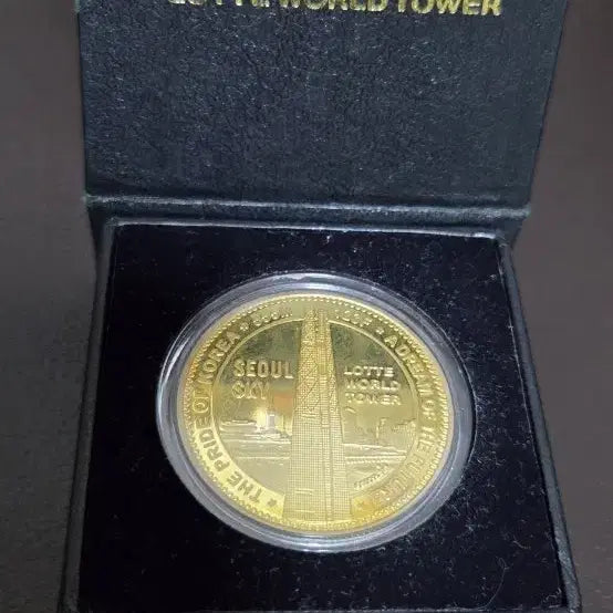 [BUNJANG] Lotte World Tower Gold-Plated Commemorative Coin / 롯데월드타워 기념 금도금 주화