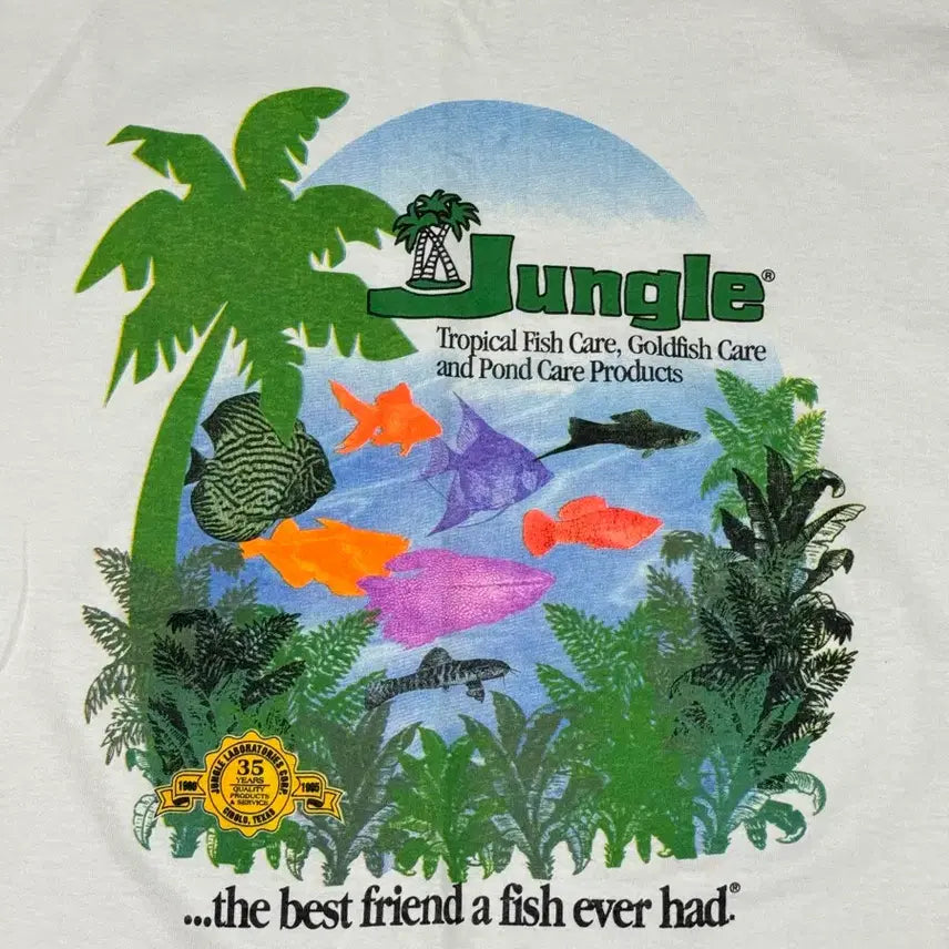 [BUNJANG] Vintage Palm Tree Jungle Graphic T-Shirt XL / 빈티지 야자수 정글 반팔xl 상태a