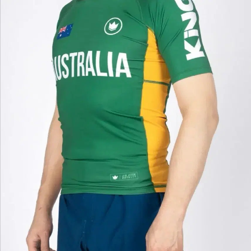 [BUNJANG] Kingz National Team Rashguard Short Sleeve - Australia / 킹즈 국가대표 래쉬가드 숏슬리브 - 호주 팝니다