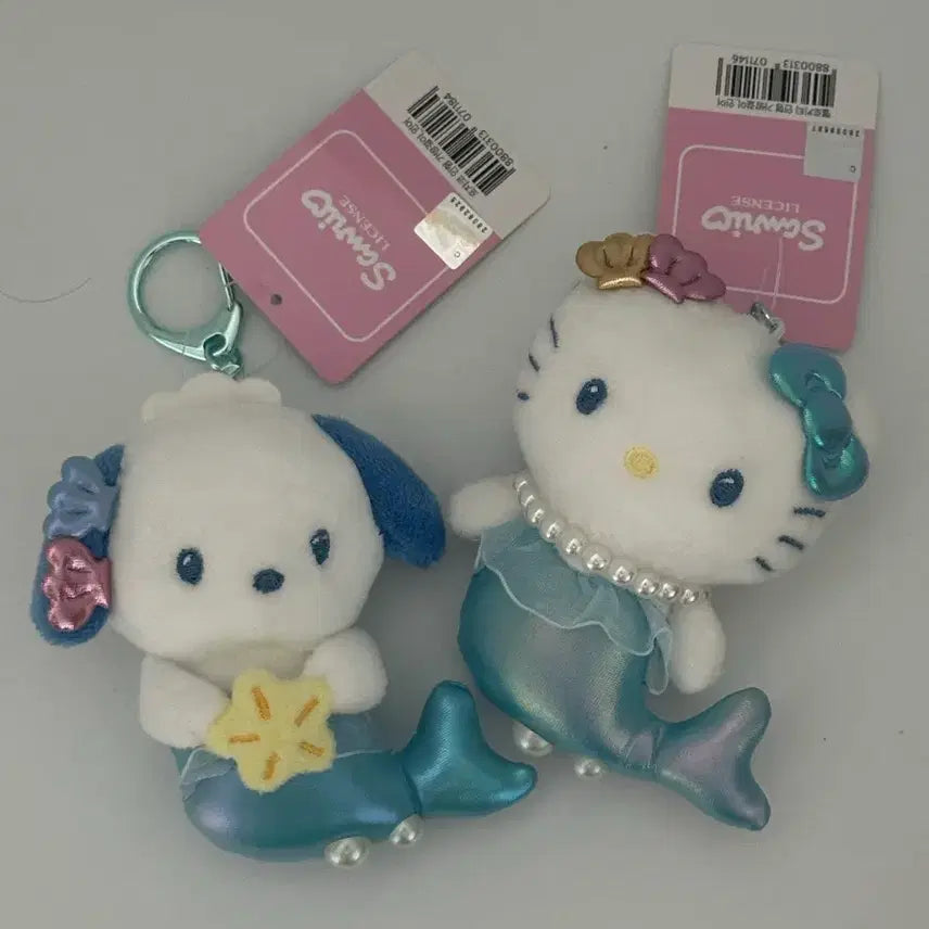 [BUNJANG] Sanrio Hello Kitty Pochacco Mermaid Doll Keyring Set / 산리오 헬로키티 포차코 인어 인형 키링