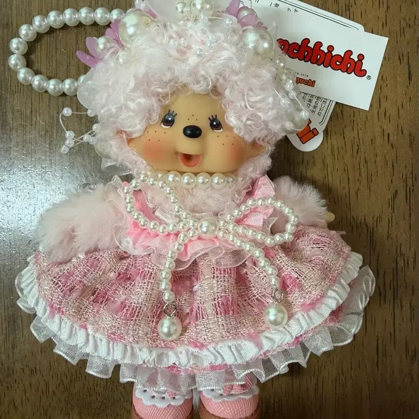 [BUNJANG] Custom Monchhichi Mascot Keyring (Pink) / 몬치치 커스텀 몬치치 마스코트 키링