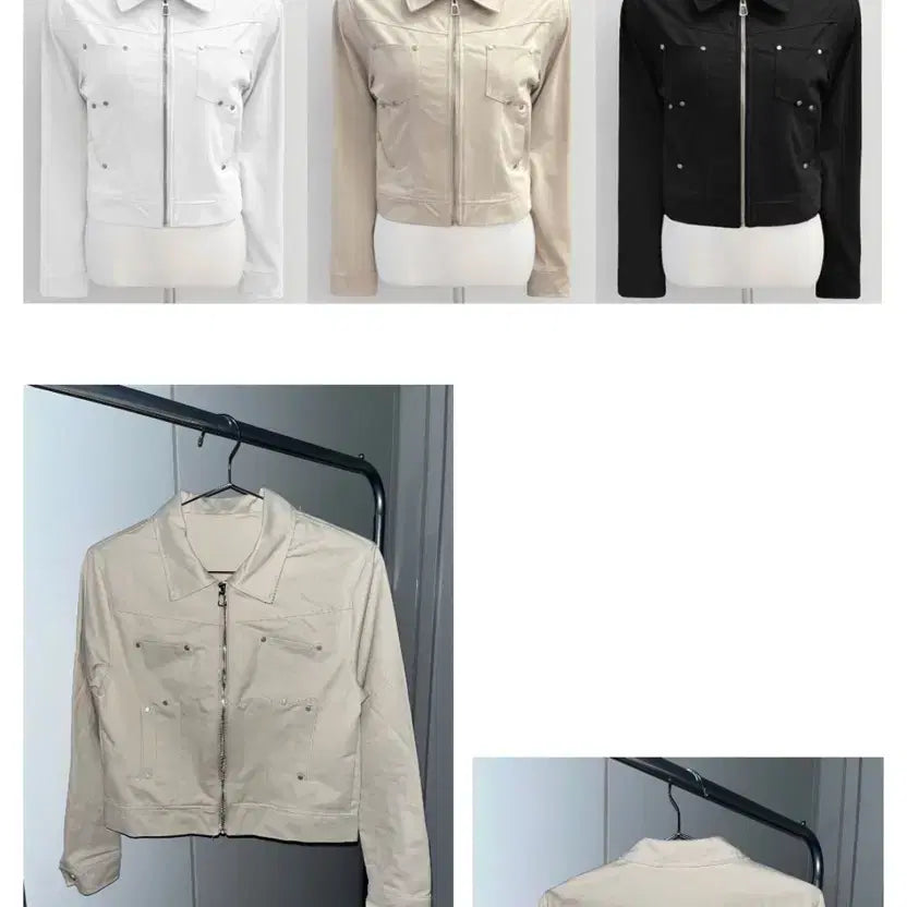 [BUNJANG] Valentino Garavani Rockstud Pocket Cotton Jacket Beige / 락스터드 포켓 코튼 자켓 베이지