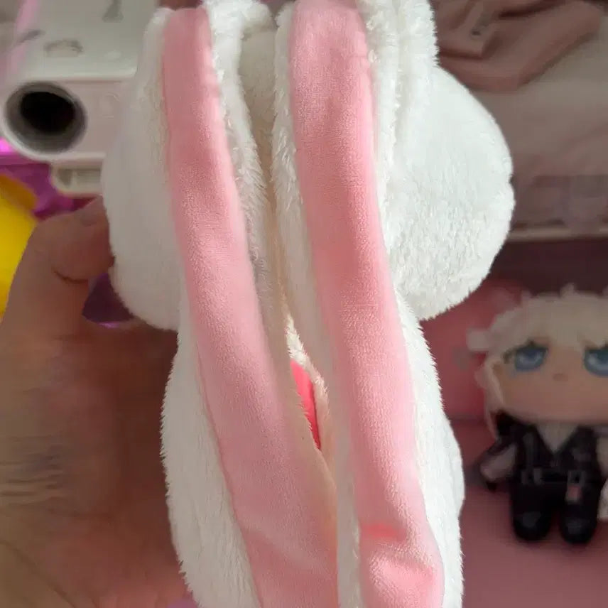[BUNJANG] Pink and White Rabbit Plush Doll / 범용토끼 인형