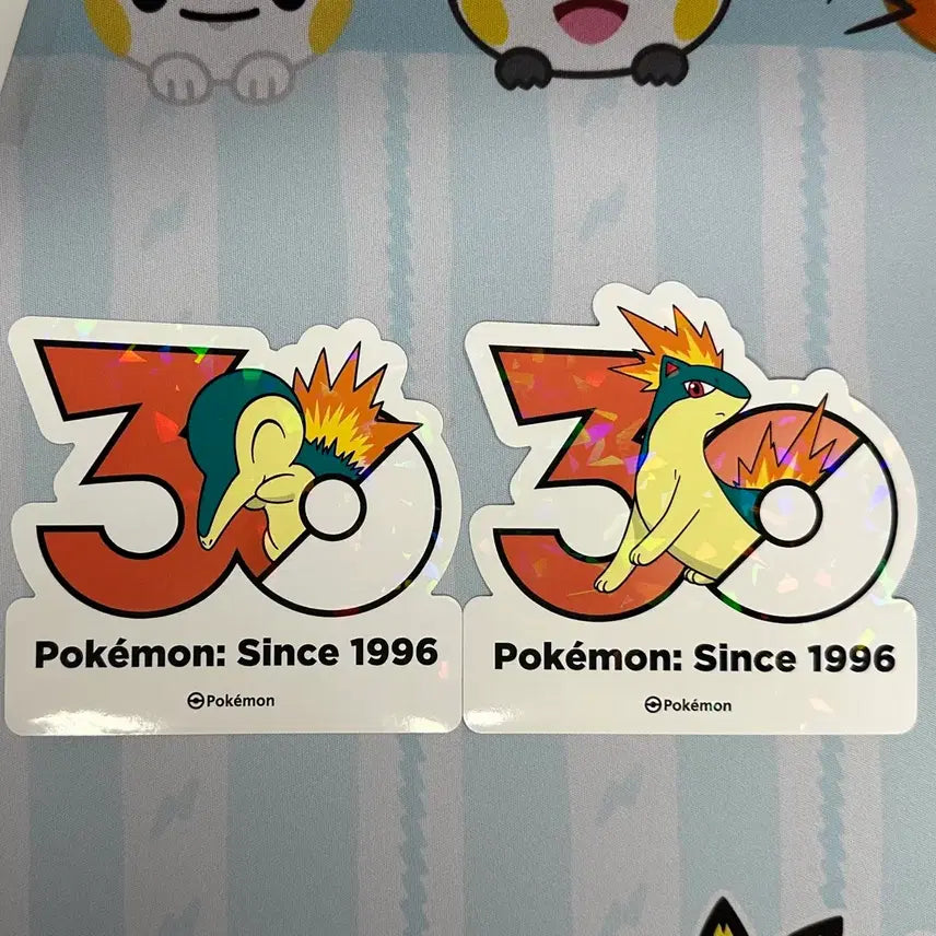 [BUNJANG] Pokemon 30th Anniversary Logo Sticker - Braixen, Delphox / [포켓몬 30주년 기념 로고 스티커]브케인, 마그케인