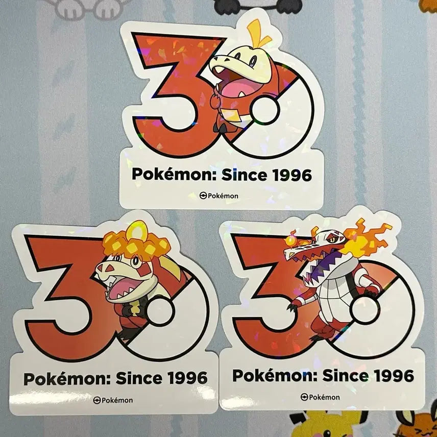 [BUNJANG] Pokemon 30th Anniversary Logo Sticker Set (Arceus, Heatran, Walking Wake) / [포켓몬 30주년 기념 로고 스티커]뜨아가, 악뜨거,라우드본