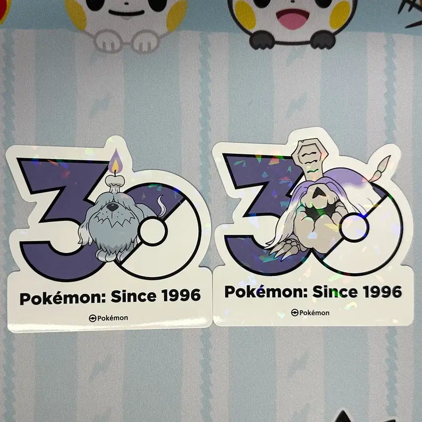 [BUNJANG] Pokemon 30th Anniversary Logo Sticker Set / [포켓몬 30주년 기념 로고 스티커]망망이, 묘두기