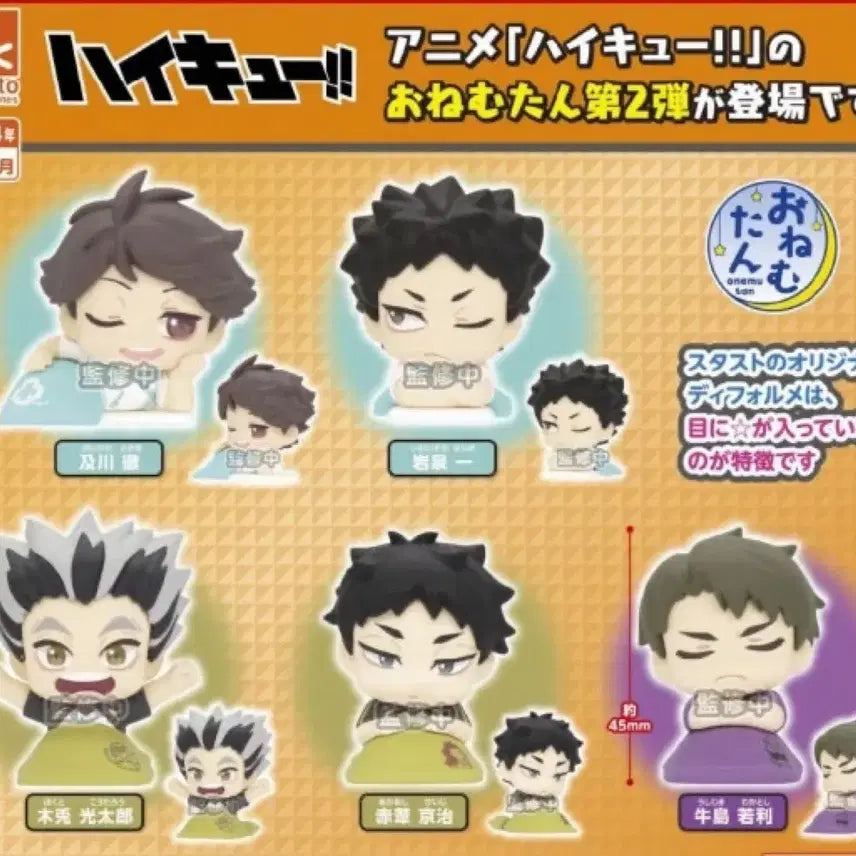 [BUNJANG] Haikyuu!! Onemutan Gacha Set (5 Types + 1 Sealed) / 하이큐 오네무탄 가챠 5종+미개봉 1개 일괄