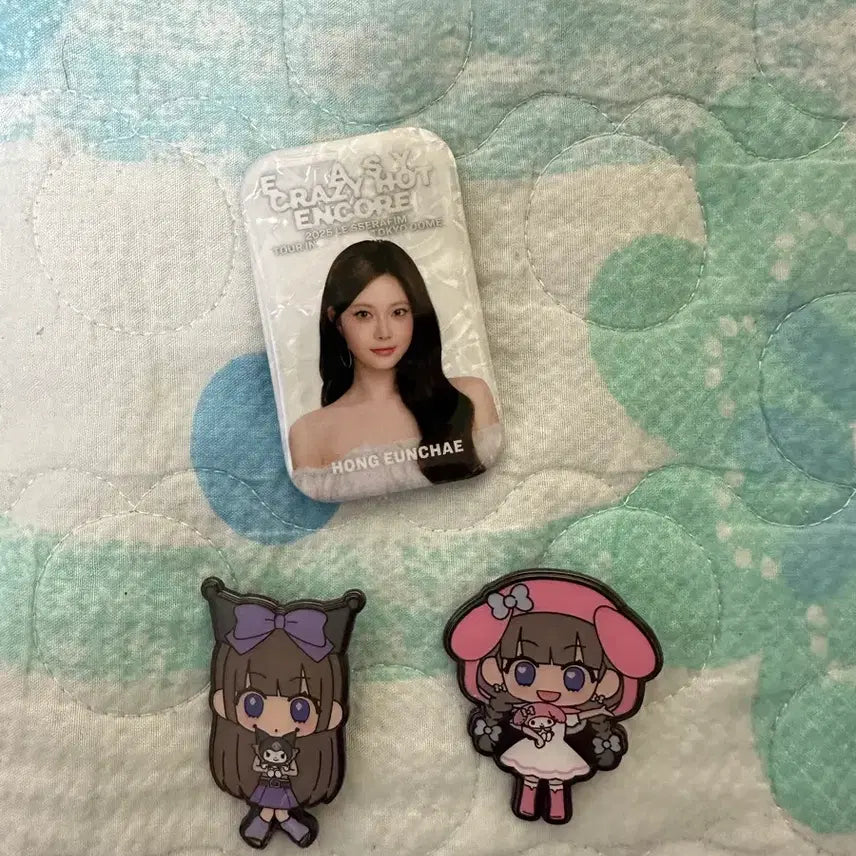 [SOLD OUT] 르세라핌 홍은채 도쿄돔 캔뱃지+마이멜로디 쿠로미 콜라보 캔뱃지