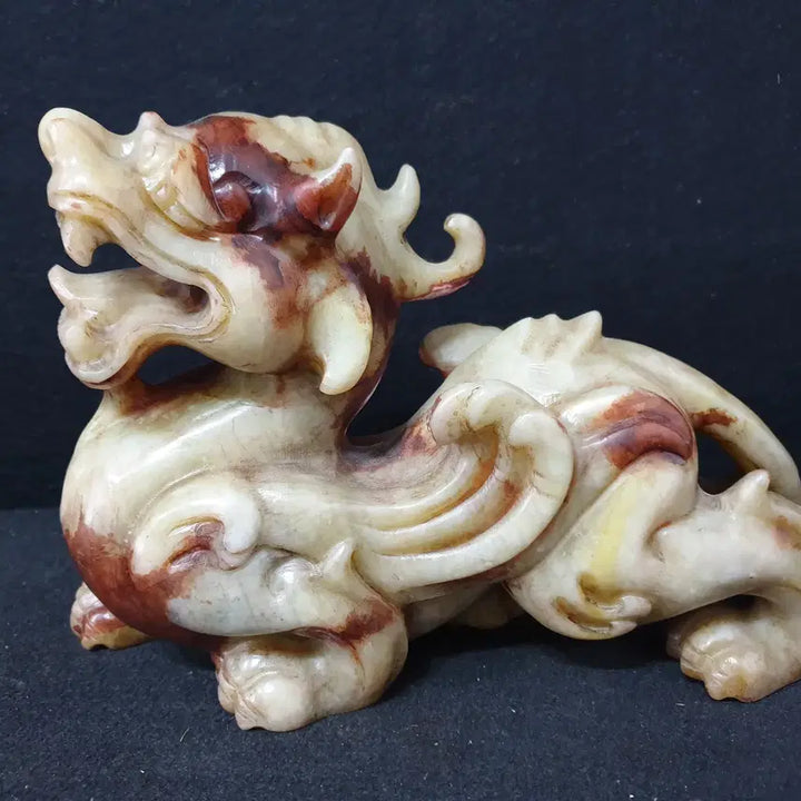 [BUNJANG] Large Translucent Jade Kylin Statue / (수원만물)출토 대형사이즈 통옥 화전옥 기린상