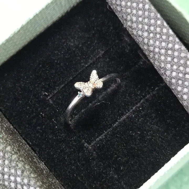 [BUNJANG] 14K White Gold Cognac Diamond Butterfly Ring (Size 9) / 14k 화이트골드 청꼬냑 다이아 나비 반지(9호)