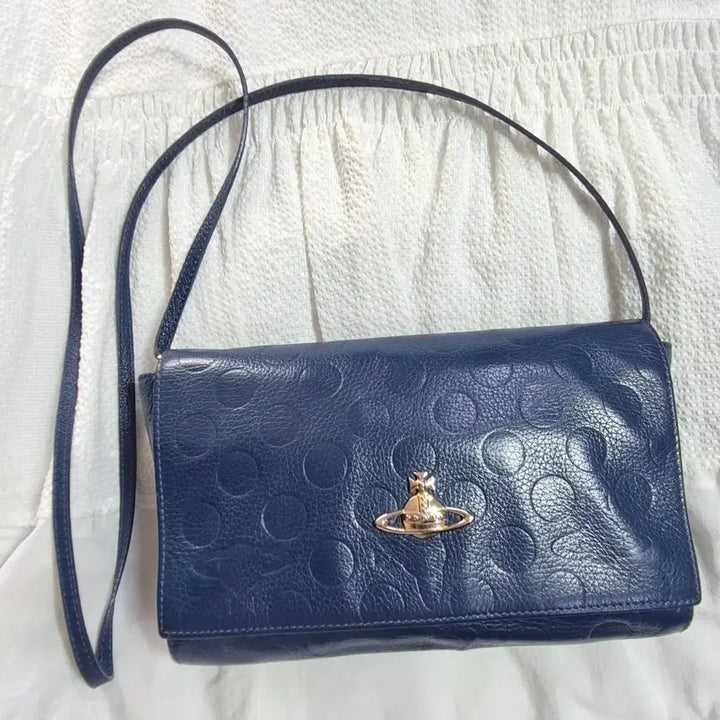 [BUNJANG] Vivienne Westwood Navy Dot Clutch/Crossbody Bag / 비비안웨스트우드 정품 네이비 도트 클러치겸 크로스백