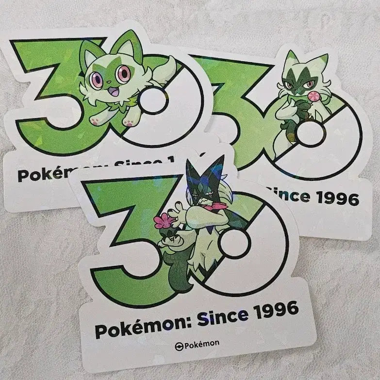 [BUNJANG] Pokemon 30th Anniversary Logo Sticker Bundle Set (Naohah, Narote, Mascana) / 일괄) 포켓몬 30주년 로고 스티커 나오하 나로테 마스카나