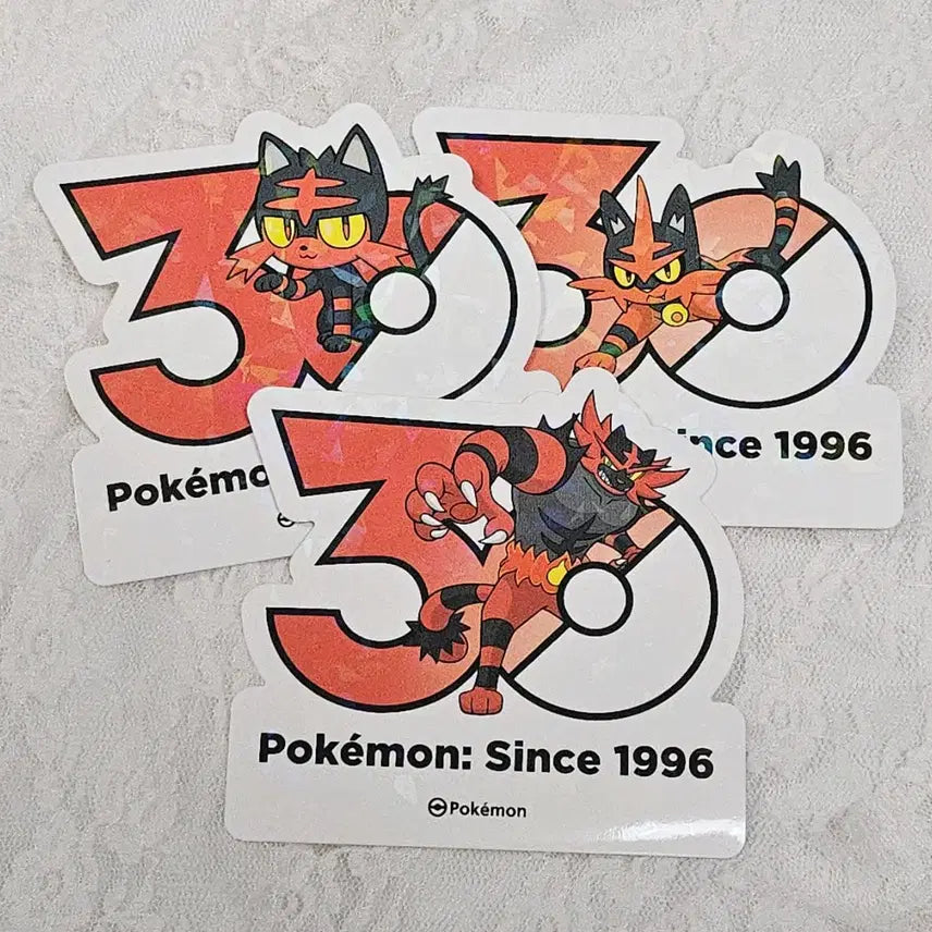 [BUNJANG] Pokemon 30th Anniversary Logo Stickers Bundle Set (Various Characters) / 일괄) 포켓몬 30주년 로고 스티커 냐오불 냐오히트 어흥염