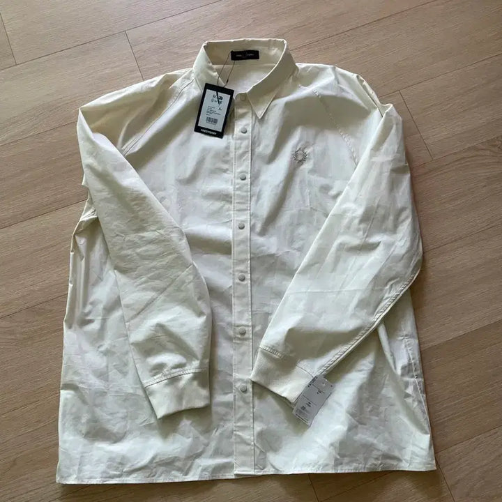 [BUNJANG] Fred Perry Shirt Jacket Ivory XL / 프레드페리 셔츠 자켓 아이보리 XL 110