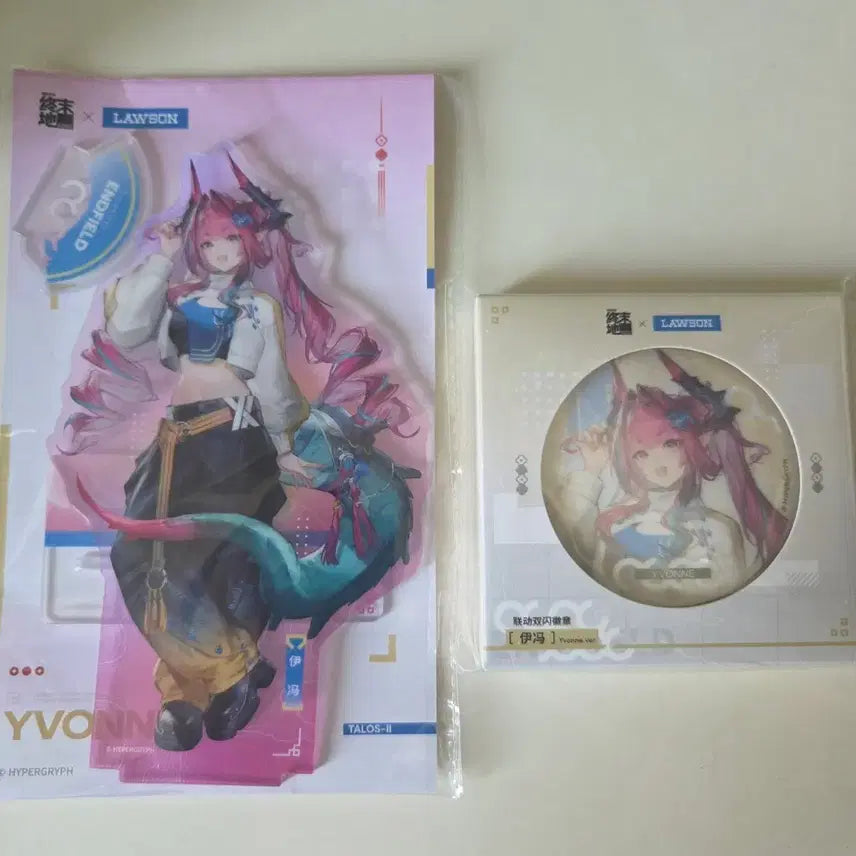 [BUNJANG] Arknights Endfield Yebon Acrylic Stand + Badge Official Lawson Collaboration Goods / 명일방주 엔드필드 이본 아크릴 스탠드+뱃지 굿즈 공식 로손 콜라보