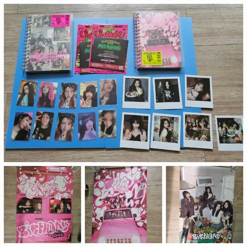 [BUNJANG] Red Velvet Birthday Photobook Ver. Complete Bundle Set / 레드벨벳 birthday 포토북 앨범 폴라 포카 드볼 + 포스터 3종