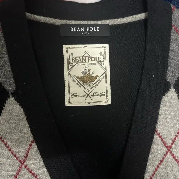 [BUNJANG] Beanpole Argyle Knit Cardigan / 빈폴 아가일 니트 가디건 100~105