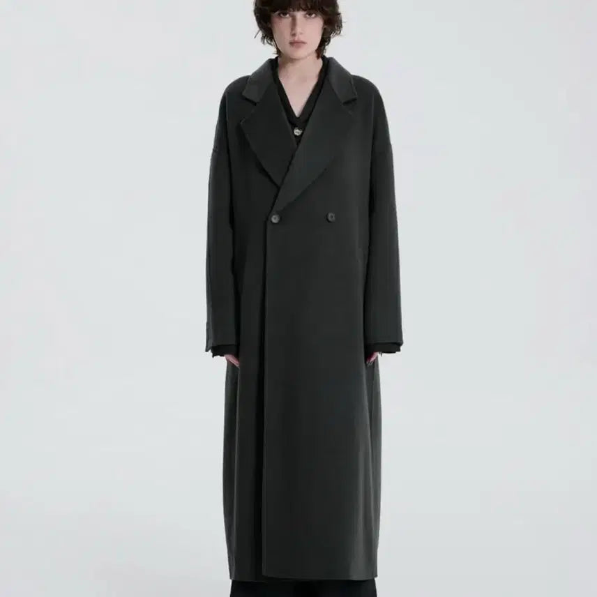 [SOLD OUT] 트리밍버드 와이드 롱 코트 다크 그레이