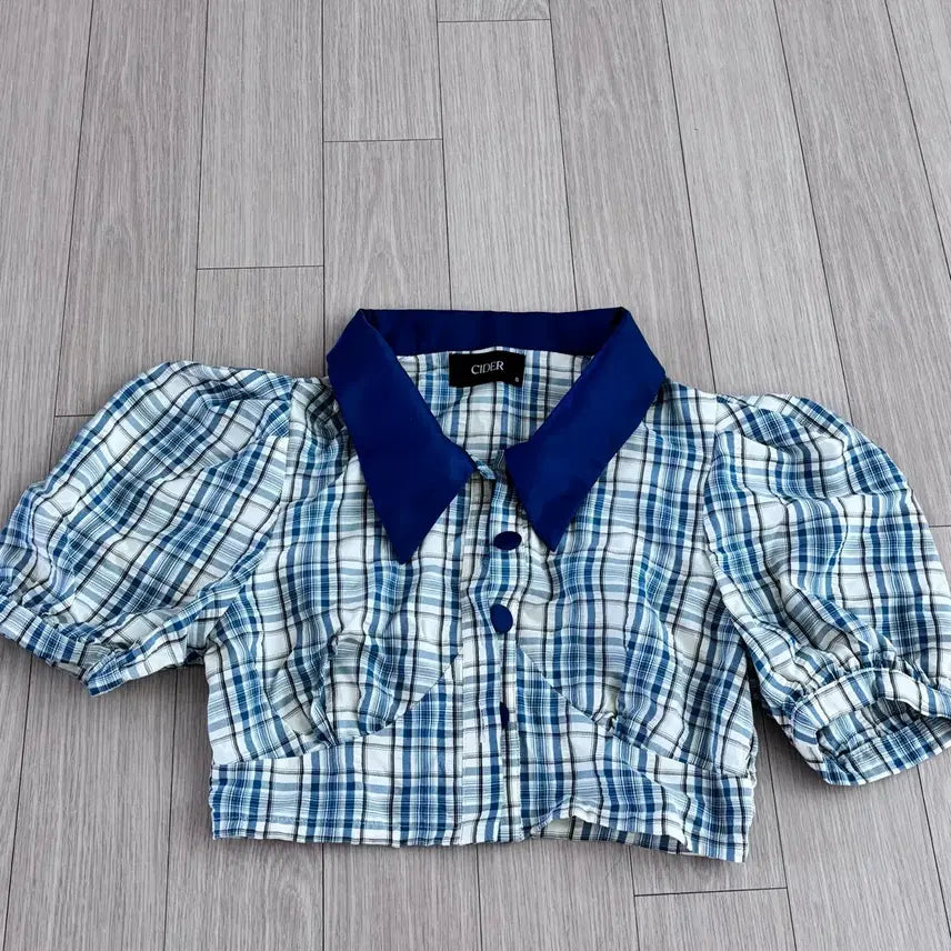 [BUNJANG] Shop Cider Check It Out Crop Top / 샵사이다 체크 잇 아웃 크롭 탑