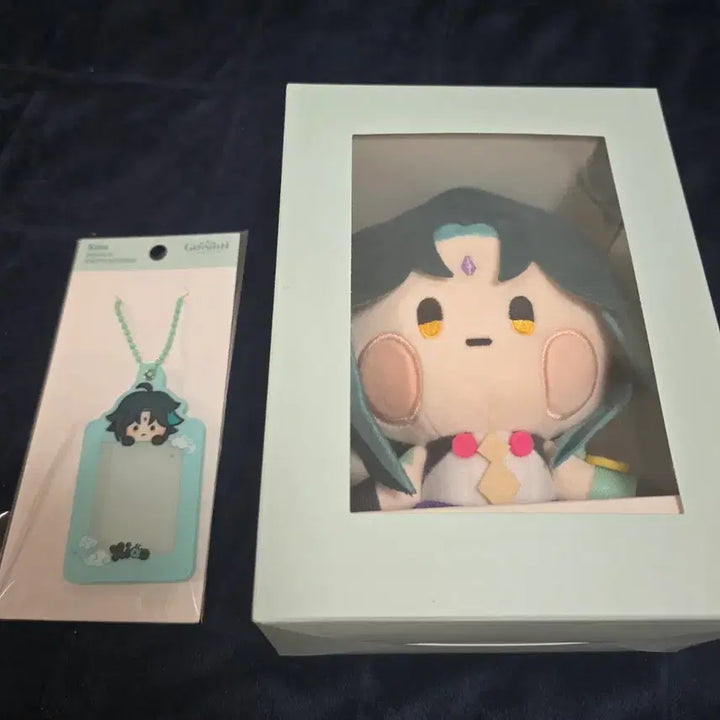 [BUNJANG] Genshin Impact Xiao Mini Plush + Photocard Holder Keyring Set / 원신 소 미니니 인형+포토홀더키링 2종세트