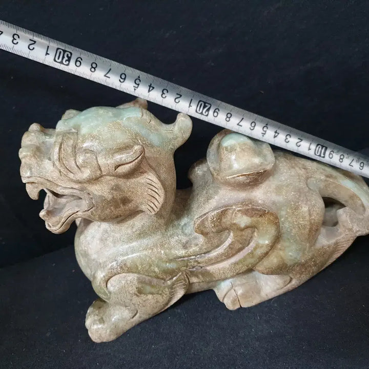 [BUNJANG] Large Chinese Celadon Jade Kirin Statue / (수원만물)대형 사이즈 출토 화전옥 기린상