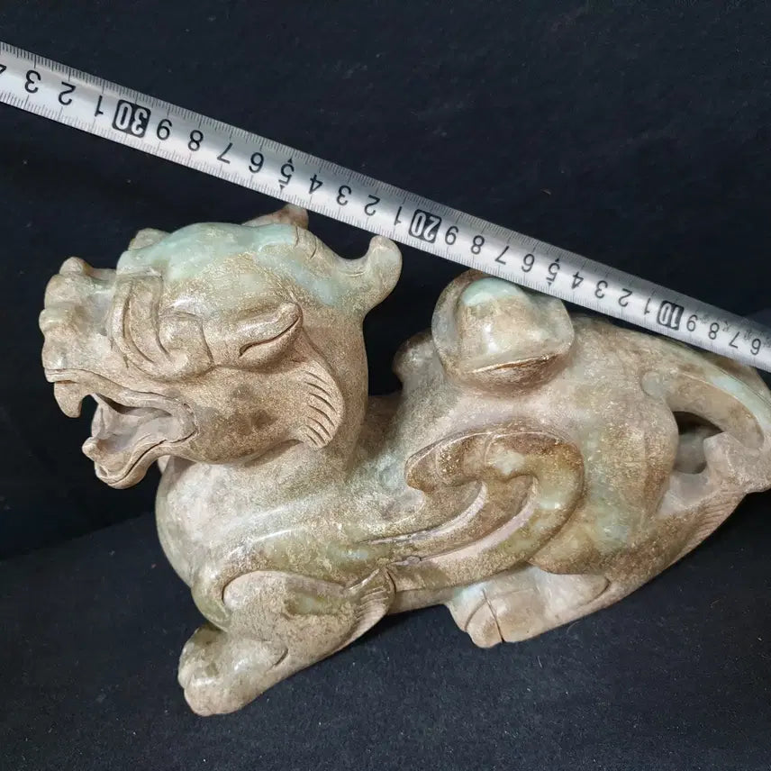 [BUNJANG] Large Chinese Celadon Jade Kirin Statue / (수원만물)대형 사이즈 출토 화전옥 기린상