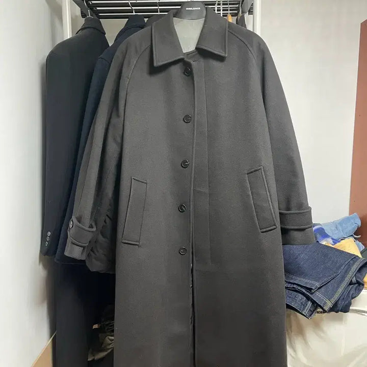[BUNJANG] Insilencer Mapple Cashmere Balmacaan Coat Mud Grey (L) / 인사일런스 마펠 캐시미어 발마칸코트 머드그레이(L)