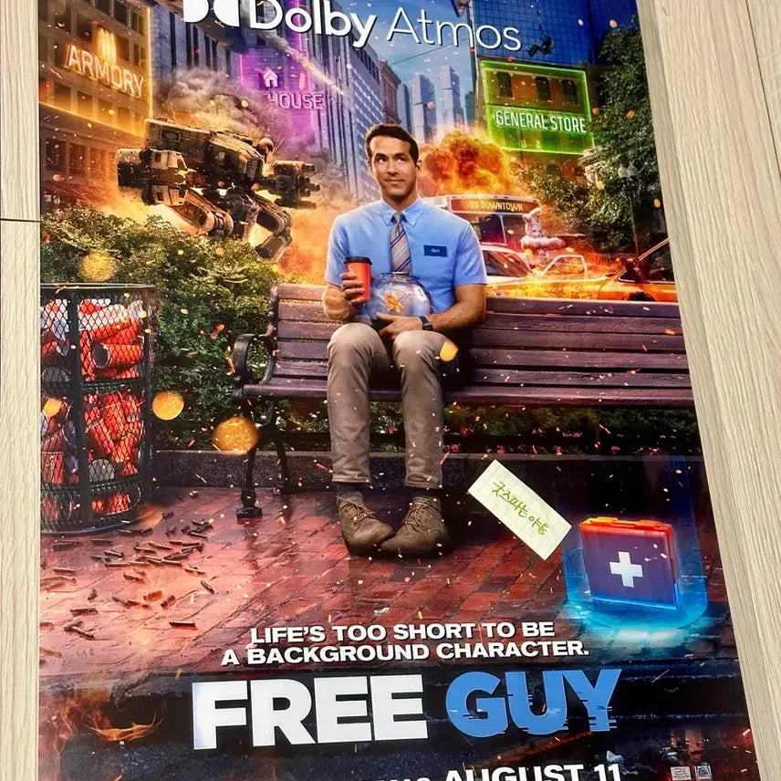 [BUNJANG] Free Guy 2021 Dolby Cinema Poster (A3) / [2021초희귀한정판]영화 프리가이 돌비시네마 포스터(A3), 프리가이 포스터